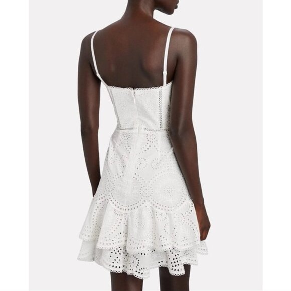 JONATHAN SIMKHAI White Eyelet Broderie Anglaise Bustier Mini Dress - Picture 3 of 10